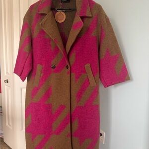 Anthropologie made in Italy loose fit elegant lightweight 3/4 sleeve long  Coat
